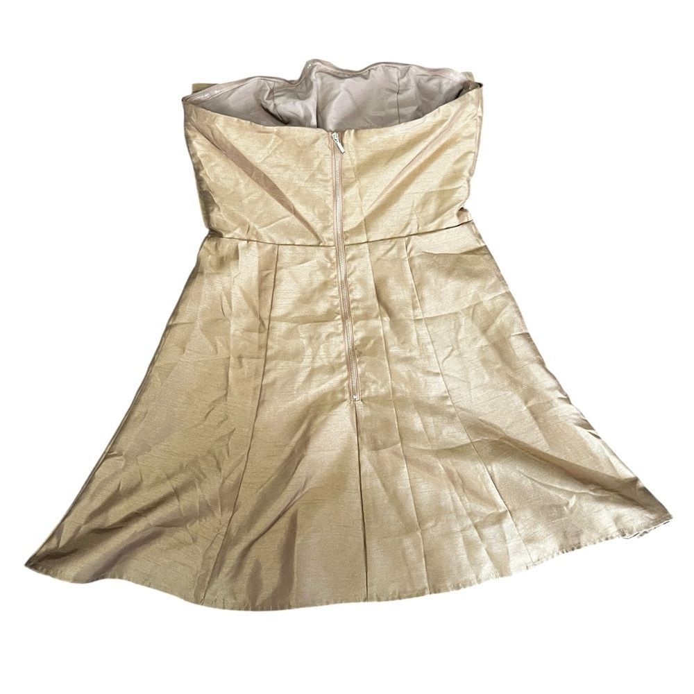 Nwt Bhldn Boskemper Ariel Bronze Bow Strapless Mini Dress M — image 6 of 8